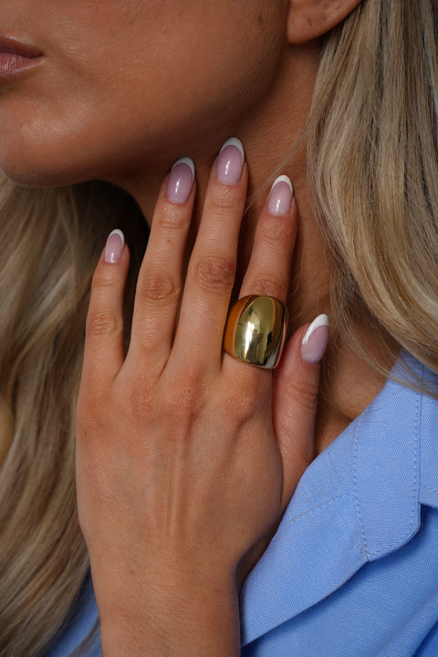 Lia dorée - Bague acier