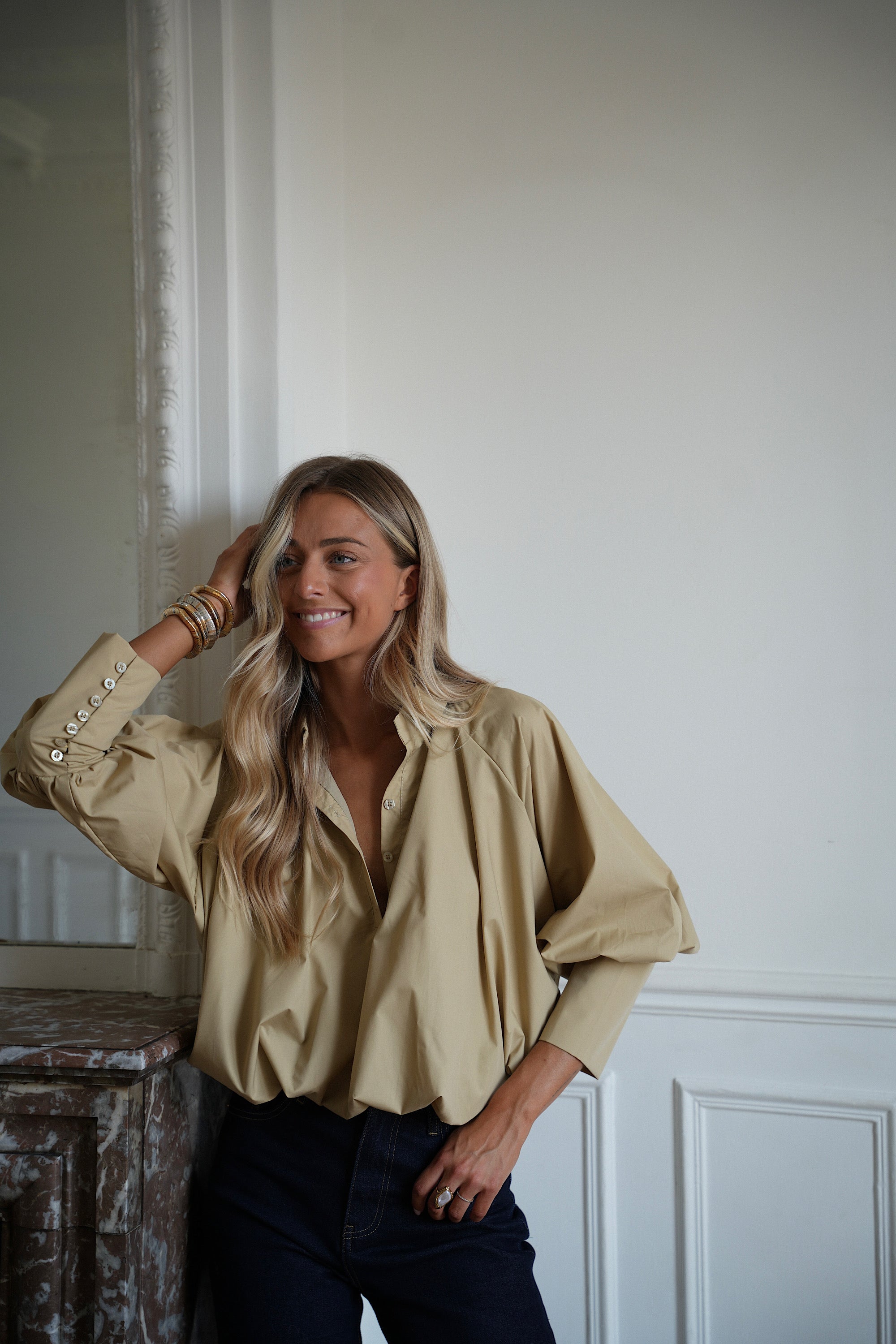 Alice olive - Blouse ballon