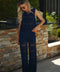 Louna marine - Pantalon crochet