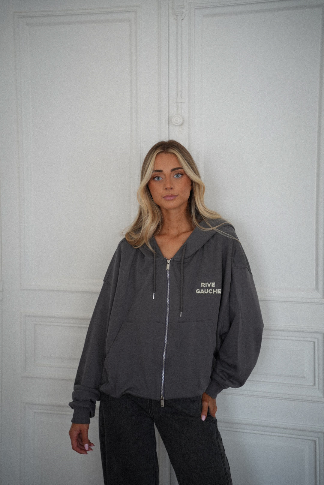 Ronan gris - Sweat-shirt zippé