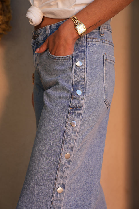 Sofian bleu - Jean à pressions