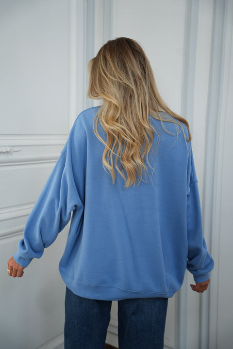 Izac bleu - Sweat-shirt ample