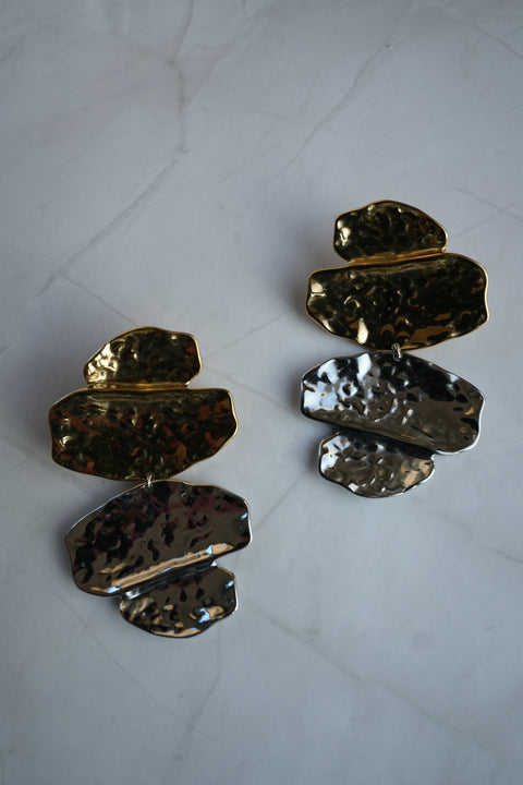 Linn bicolores - Boucles d’oreilles acier