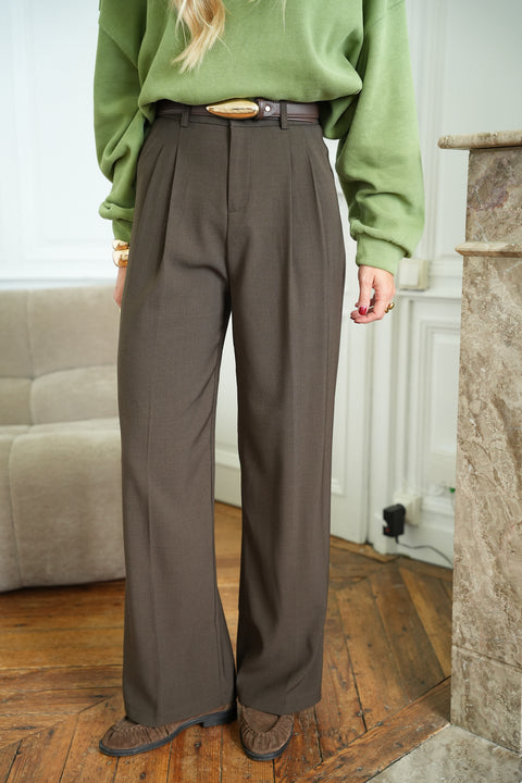 Alfa chocolat - Pantalon droit