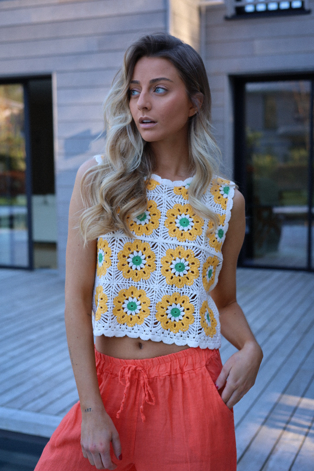Aaron jaune - Top crochet
