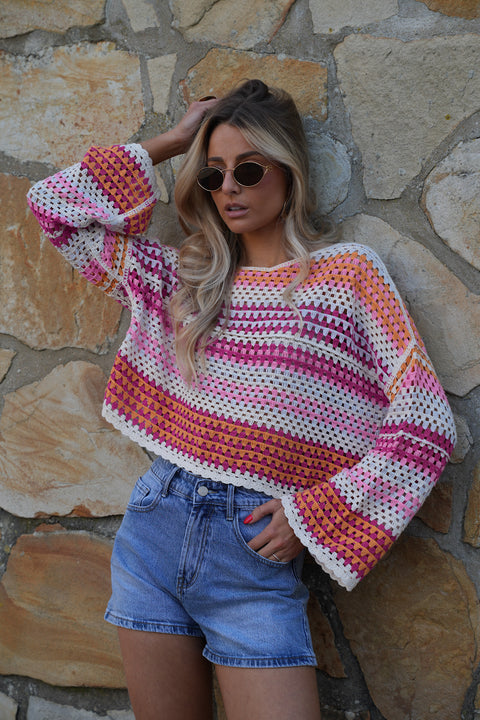 Roy coloré - Blouse en crochet