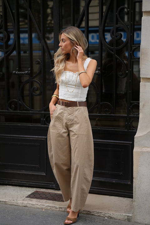 Jay beige - Pantalon ballon