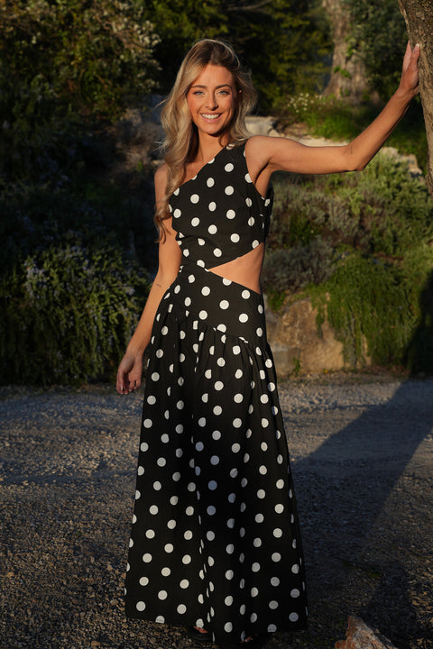 Émeline noir/blanc - Robe à pois