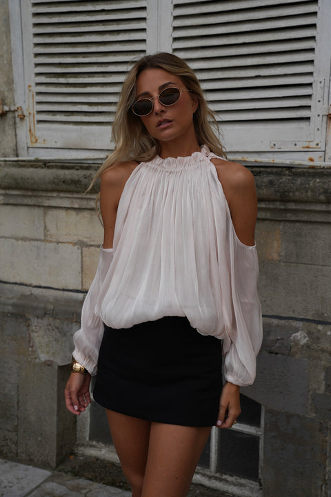 Octavia crème - Blouse ajourée