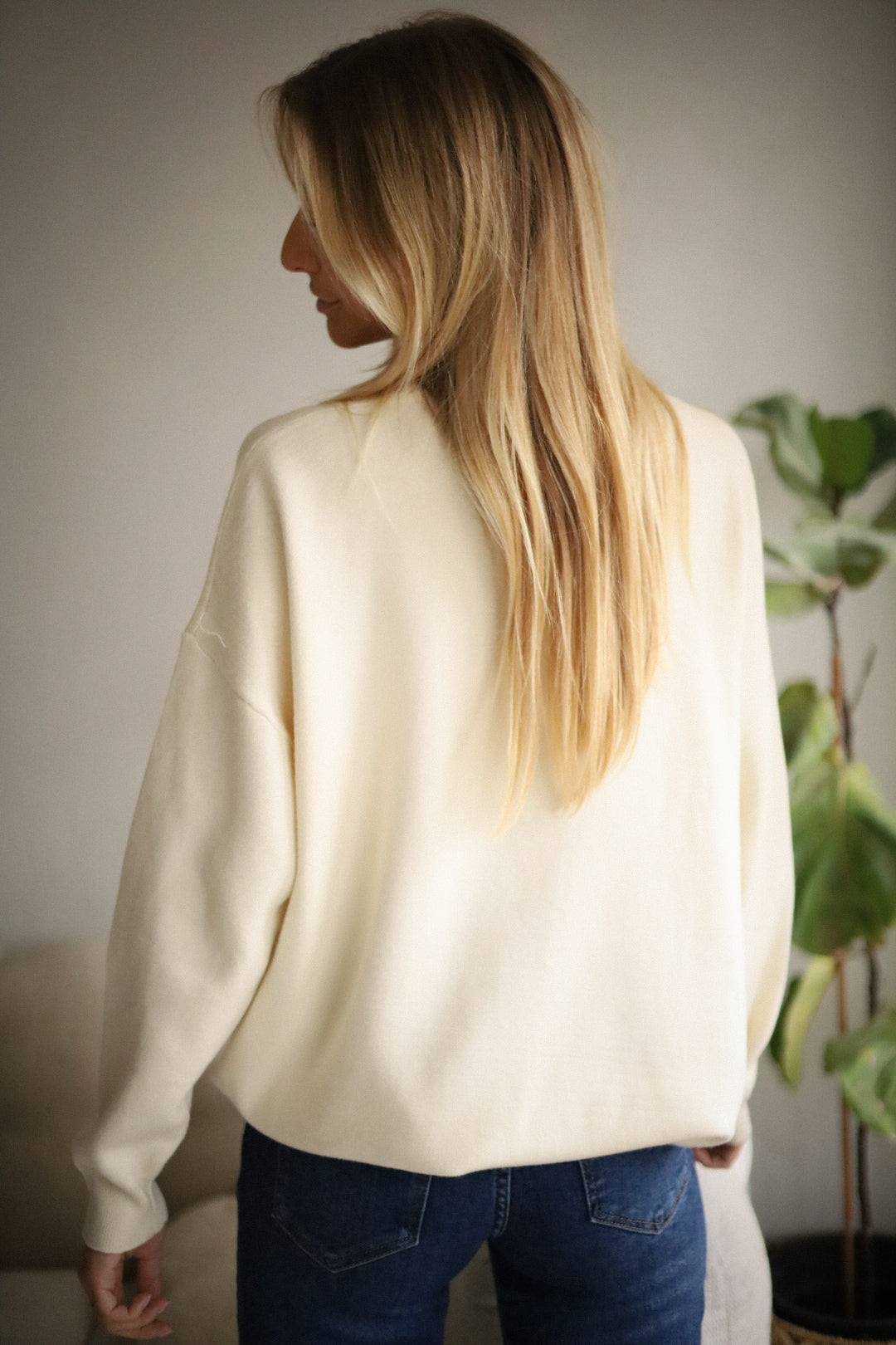 Suzon crème - Pull brodé
