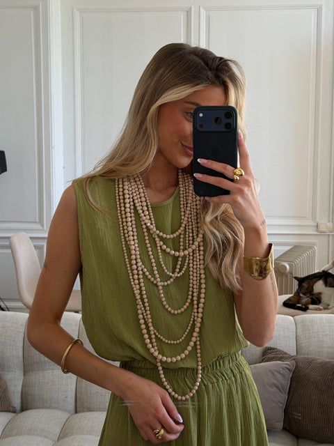 Milly beige - Collier en perles
