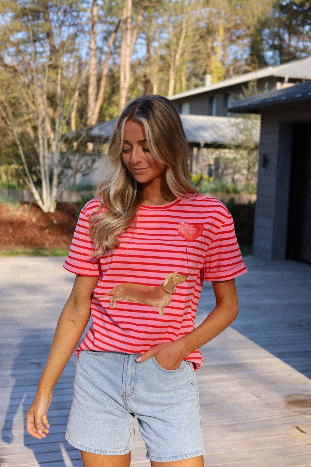Val rose - T-shirt rayé