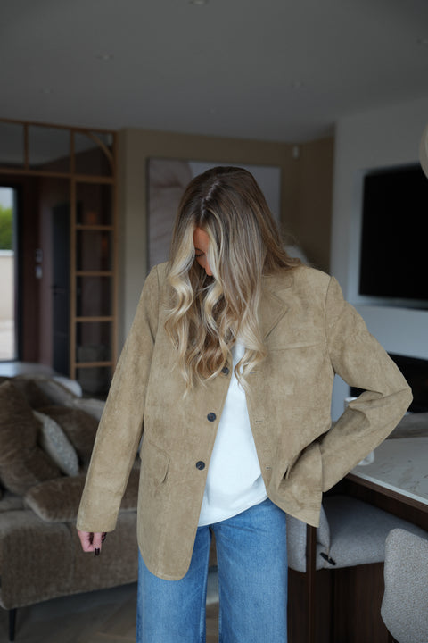 Trecy beige - Blazer suédé