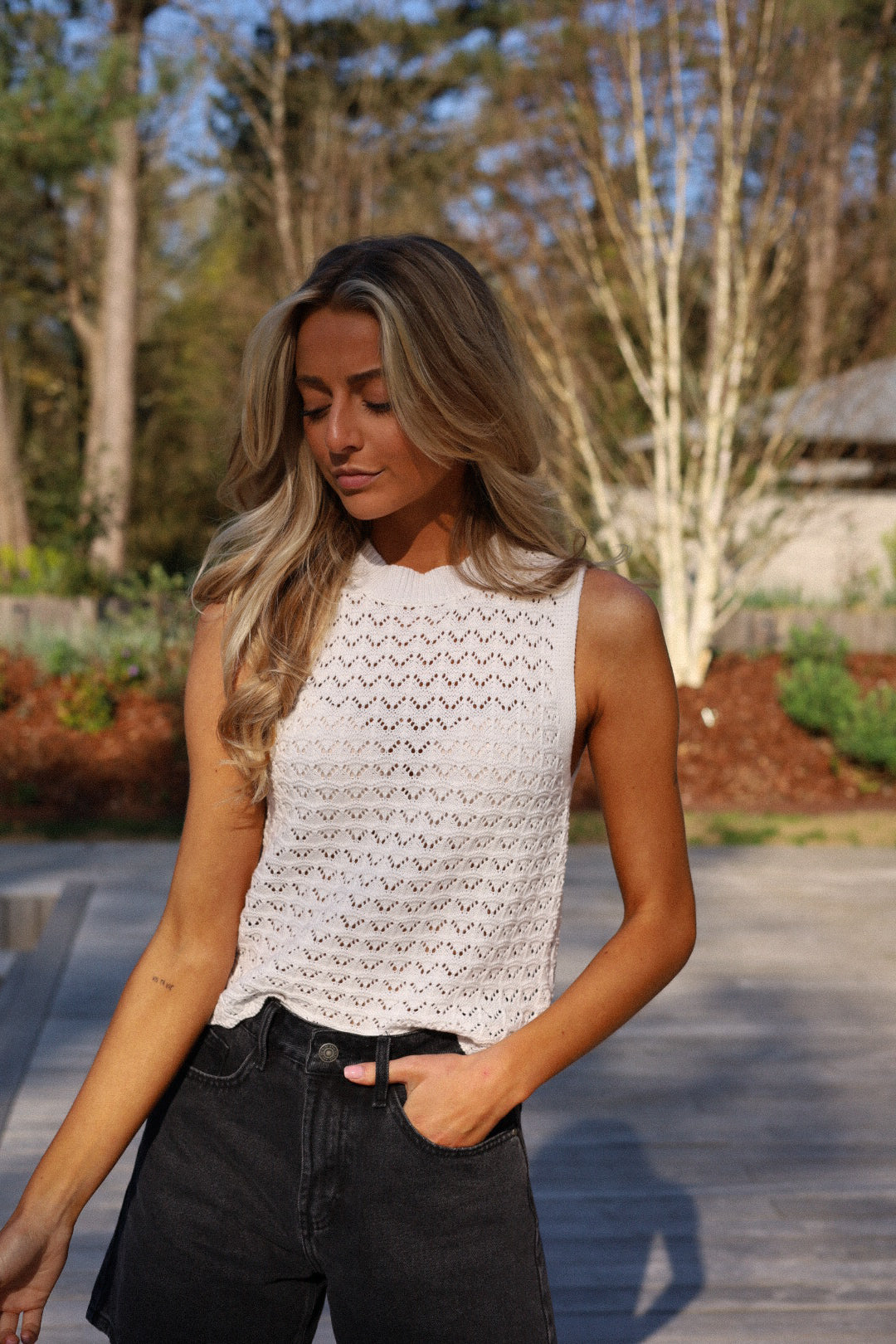 Ellen blanc - Top brodé