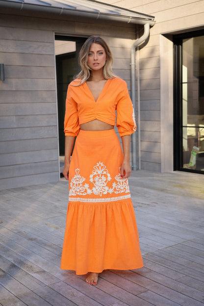 Bianca orange - Jupe longue