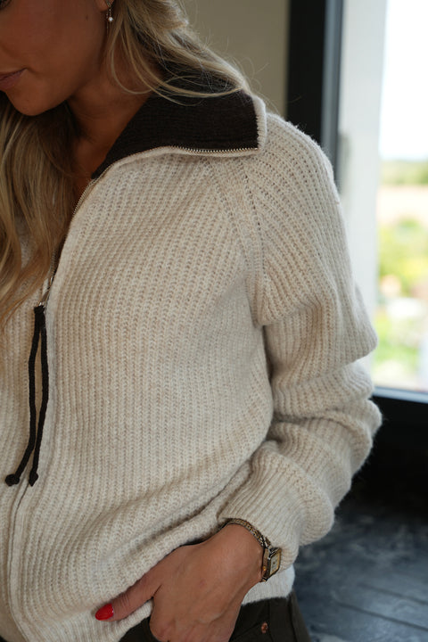Clarisse crème - Gilet zippé
