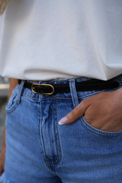 Tara noire - Ceinture cuir
