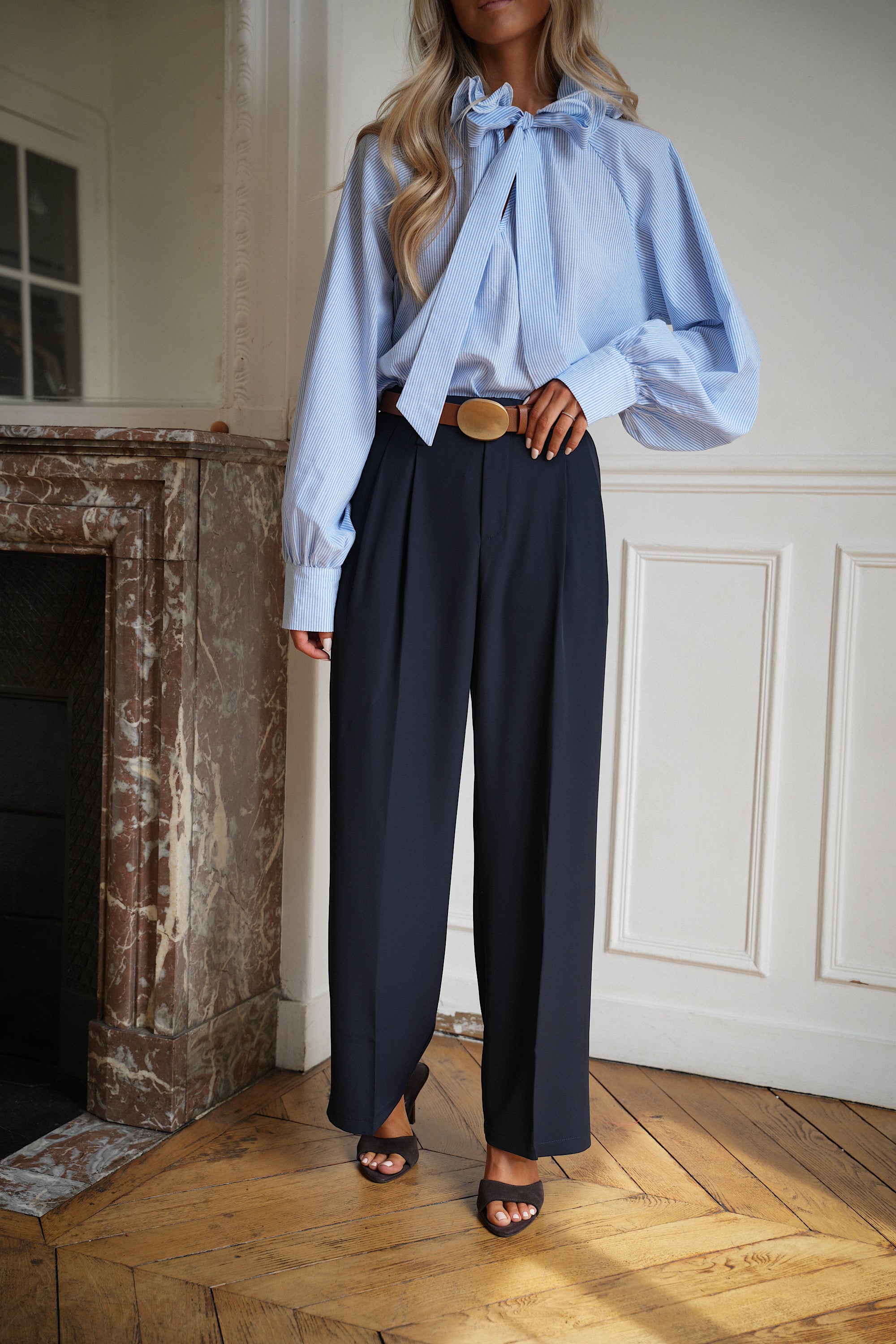 Salomé marine - Pantalon fluide