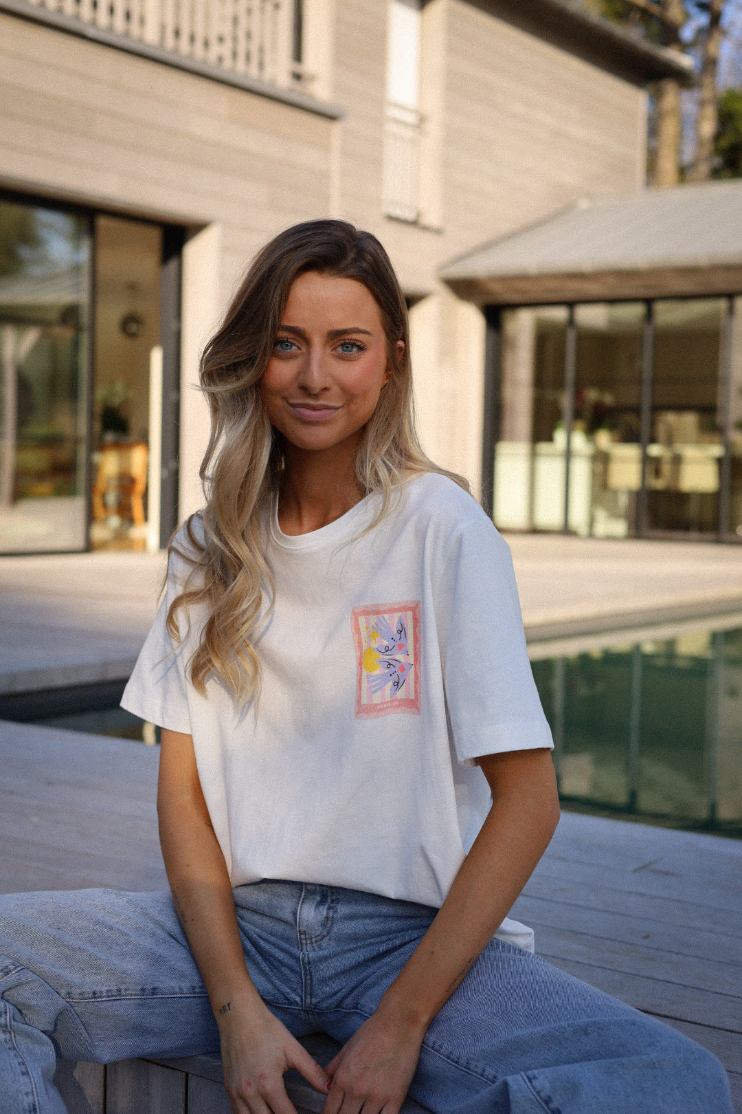 Cyntia blanc - T-shirt oiseaux