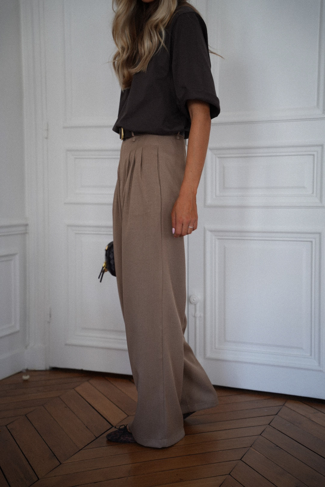 Achille taupe - Pantalon droit