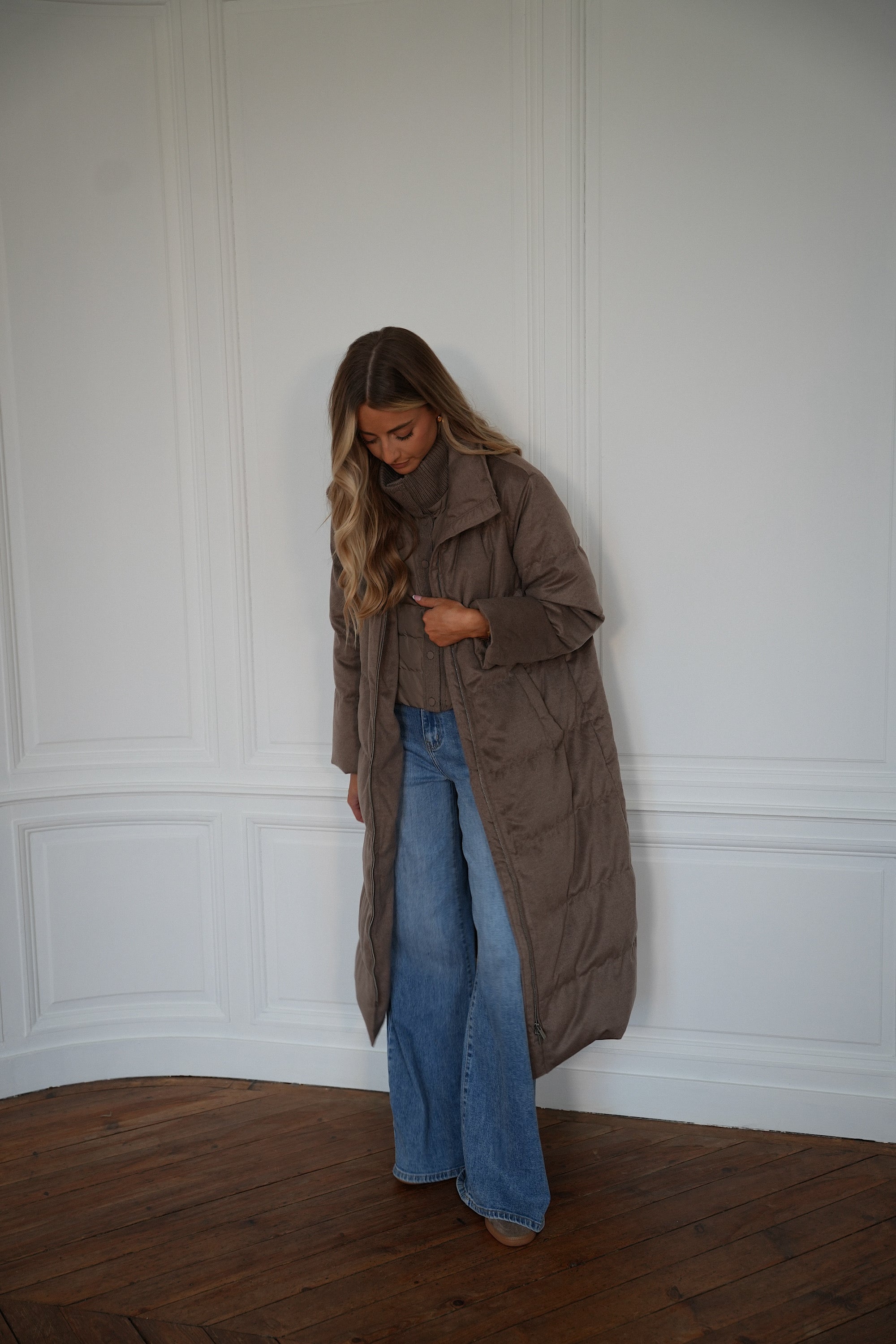 Justin beige - Manteau long