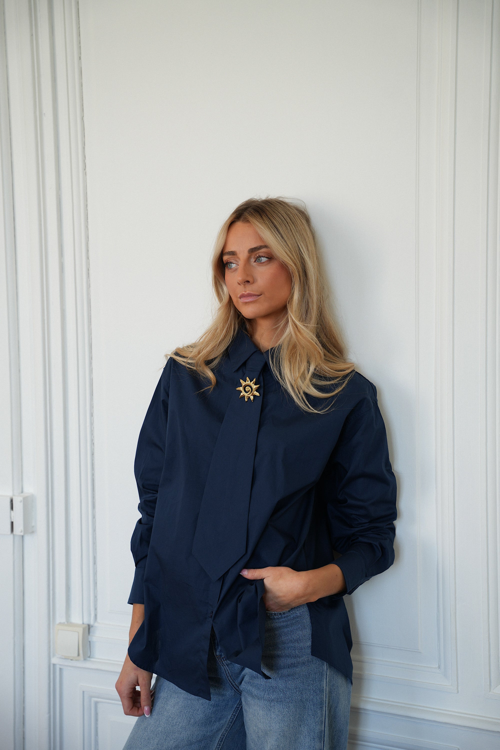 Alina dorée - Broche acier