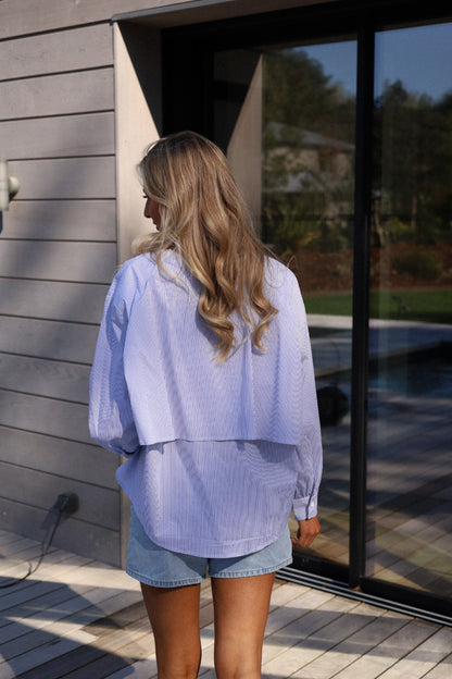 Reva bleue - Blouse rayée