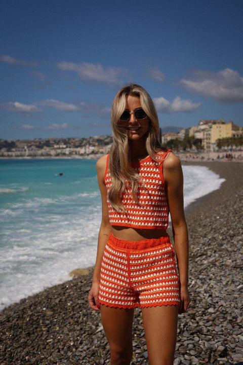 Adeline orange - Ensemble crochet