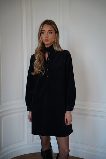 Cristelle marine - Robe en velours