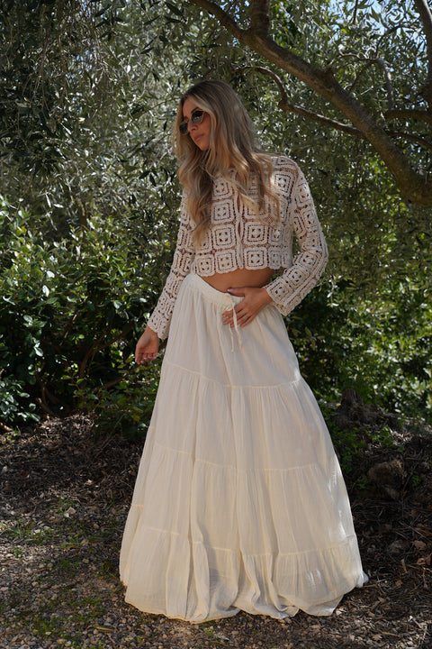 Chloé crème - Jupe longue