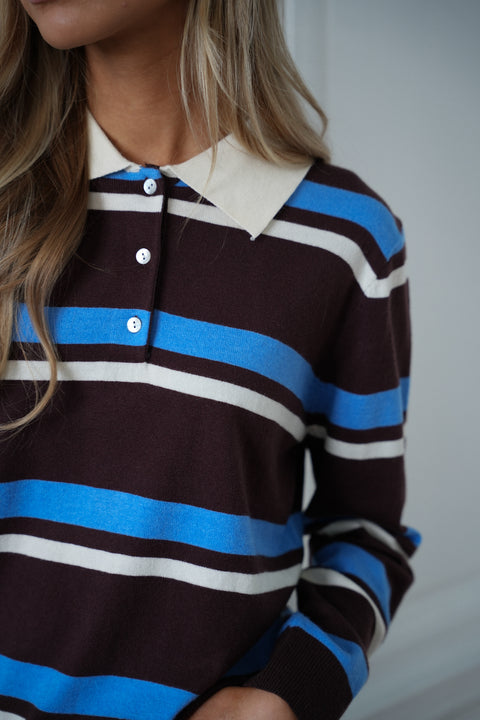 Zola bleu - Polo rayé
