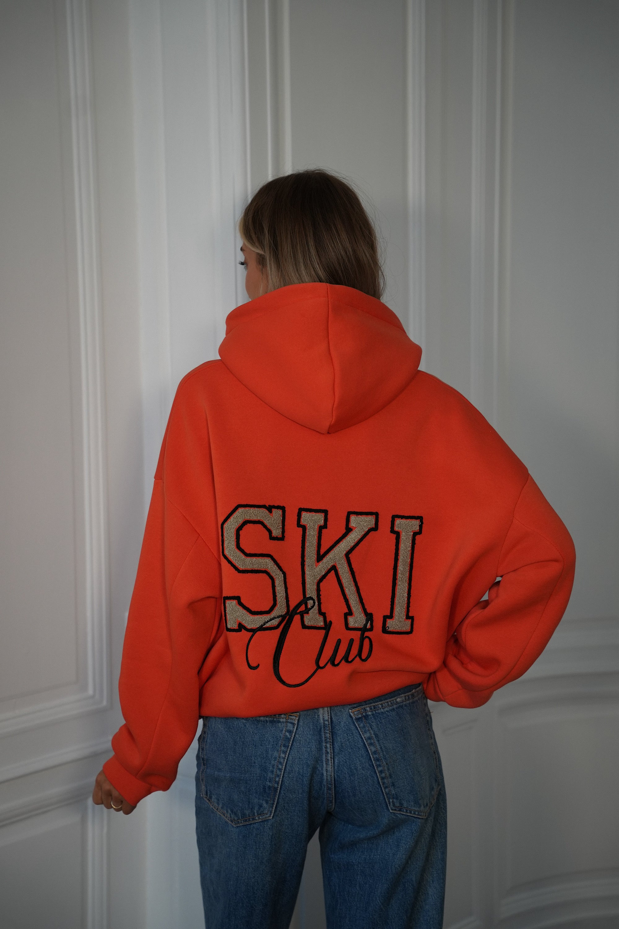 Léo orange - Sweat-shirt brodé