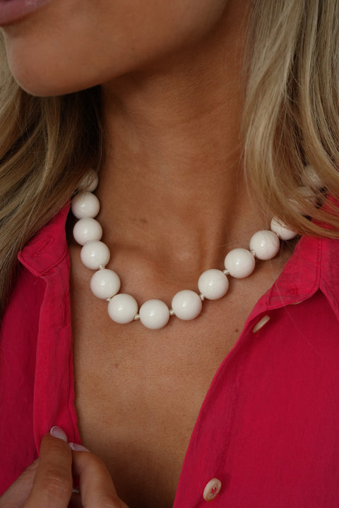Neve crème - Collier en perles