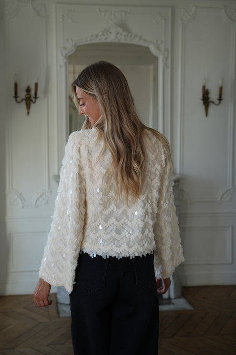 Fara crème - Blouse brillante