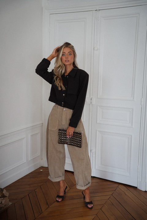 Revan chocolat - Pochette cloutée