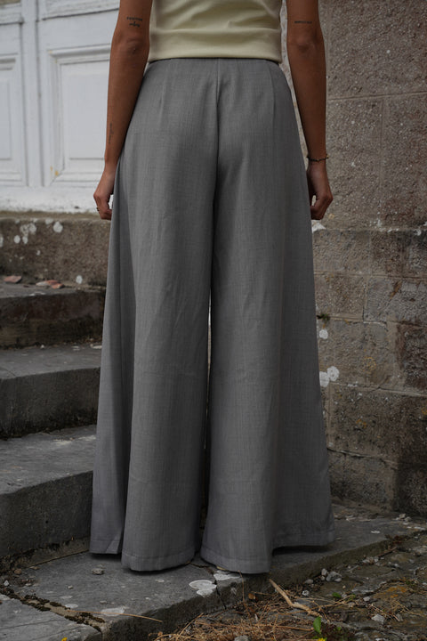 Manolia gris - Pantalon évasé