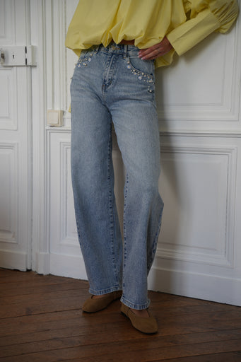 Rosie bleu - Jean brodé