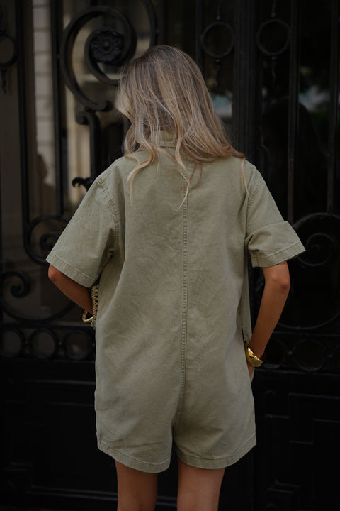 Suzon kaki - Combishort en jean