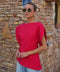 Garance rouge - Blouse asymétrique