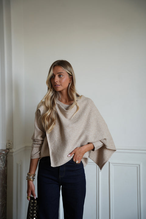 Antonia beige - Pull cape