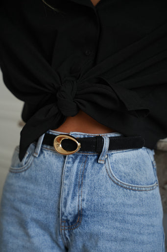 Anastasia noire - Ceinture cuir