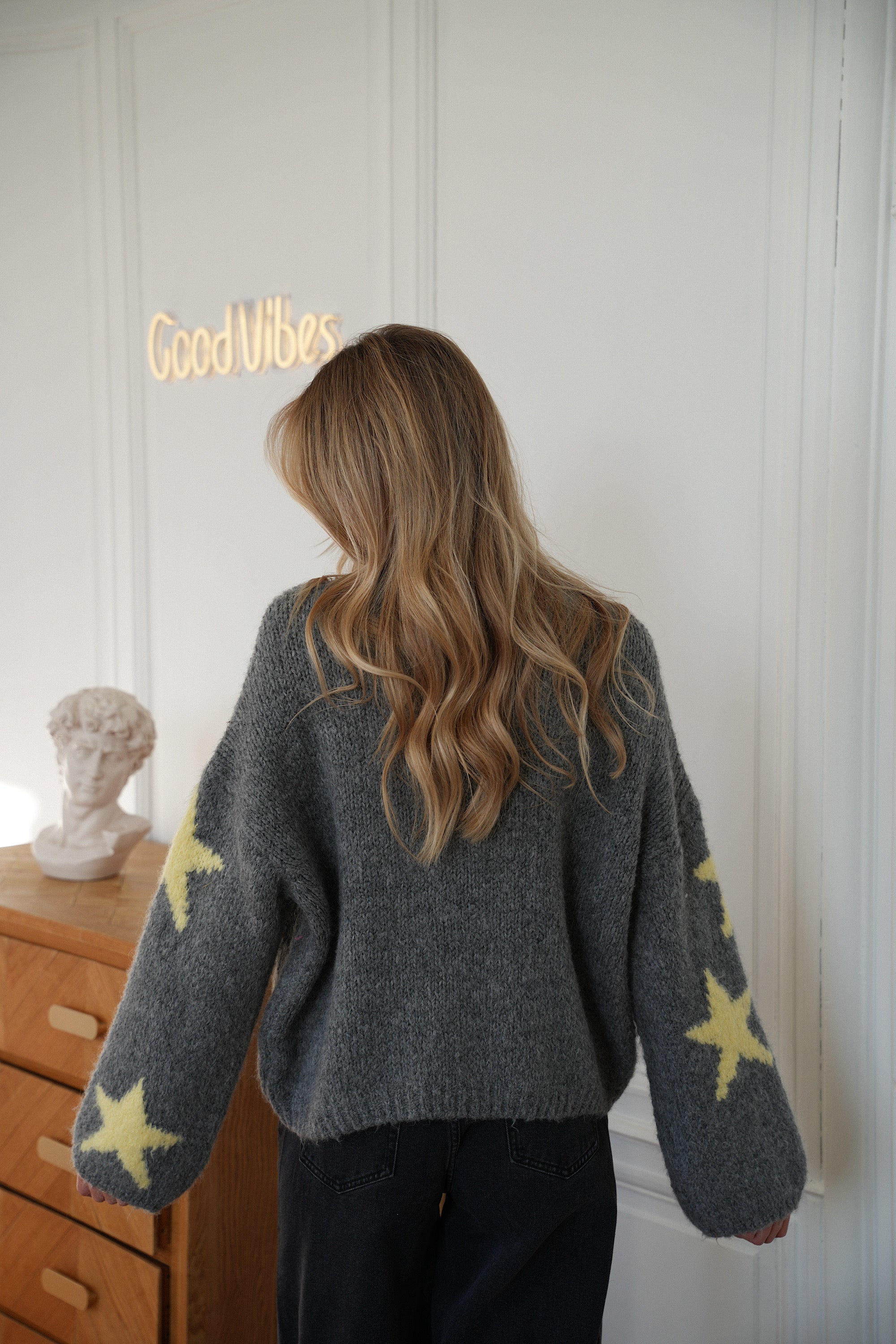 Charly gris - Pull étoiles