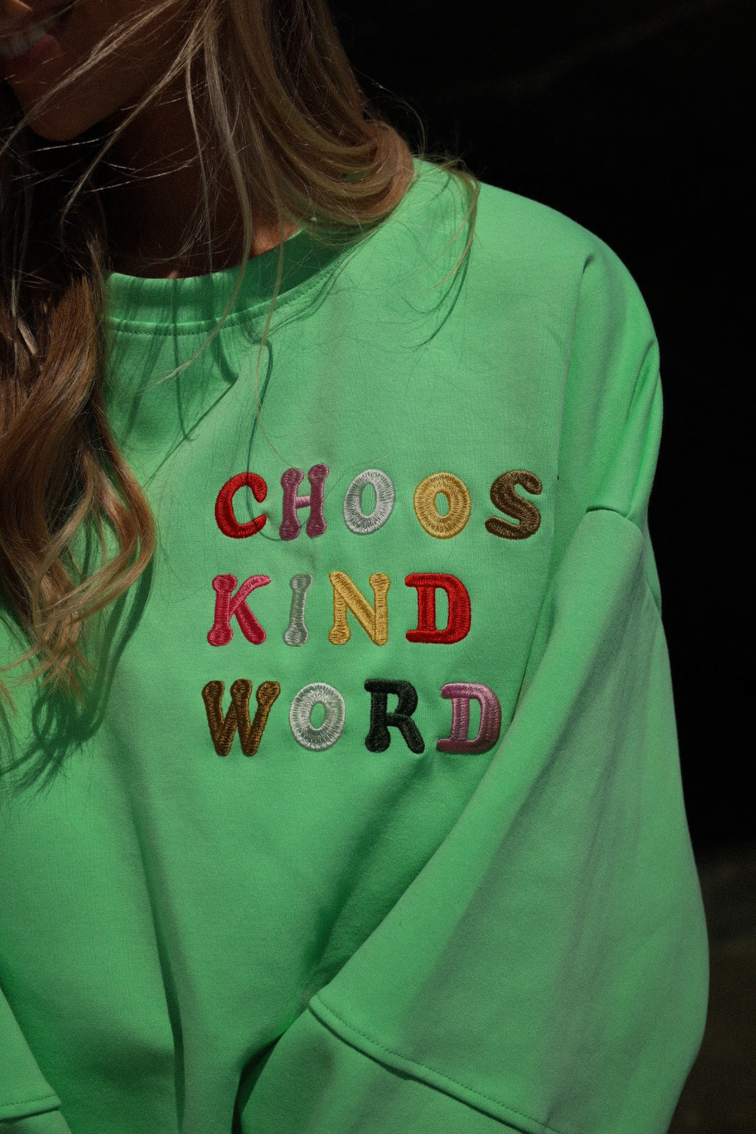 Romane vert - Sweat-shirt brodé