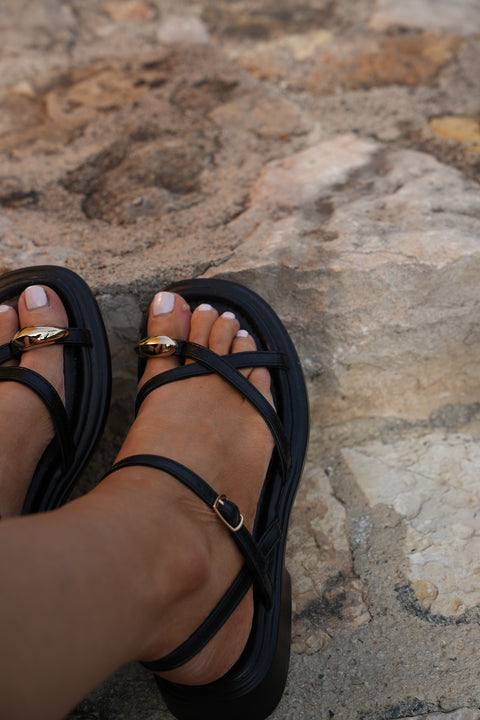 Alba noires - Sandales plates