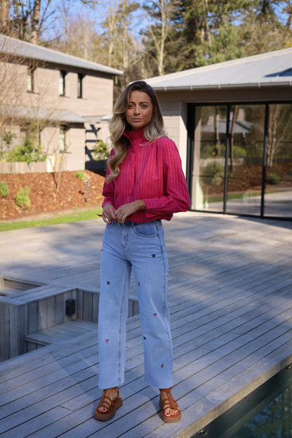 Priscilla rose - Blouse rayée