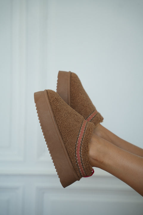 Taz camel - Mules bouclette