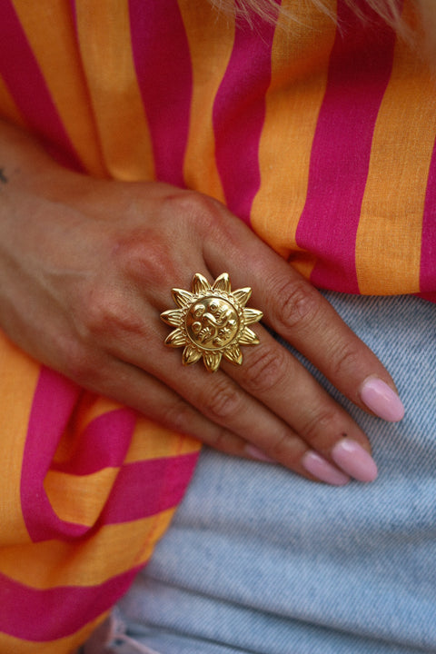 Pika dorée - Bague acier