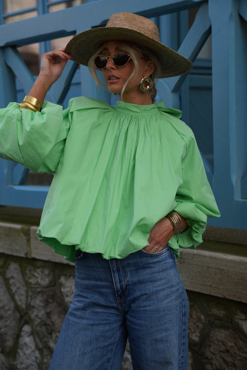 Lorena verte - Blouse dos nu