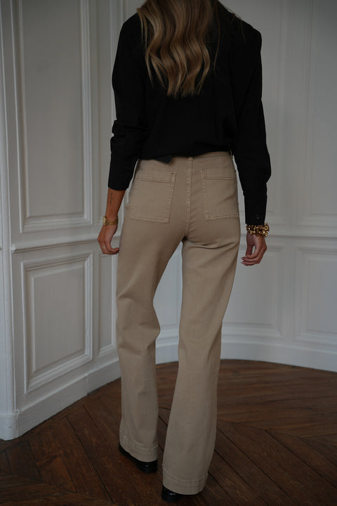 Moka beige - Jean droit