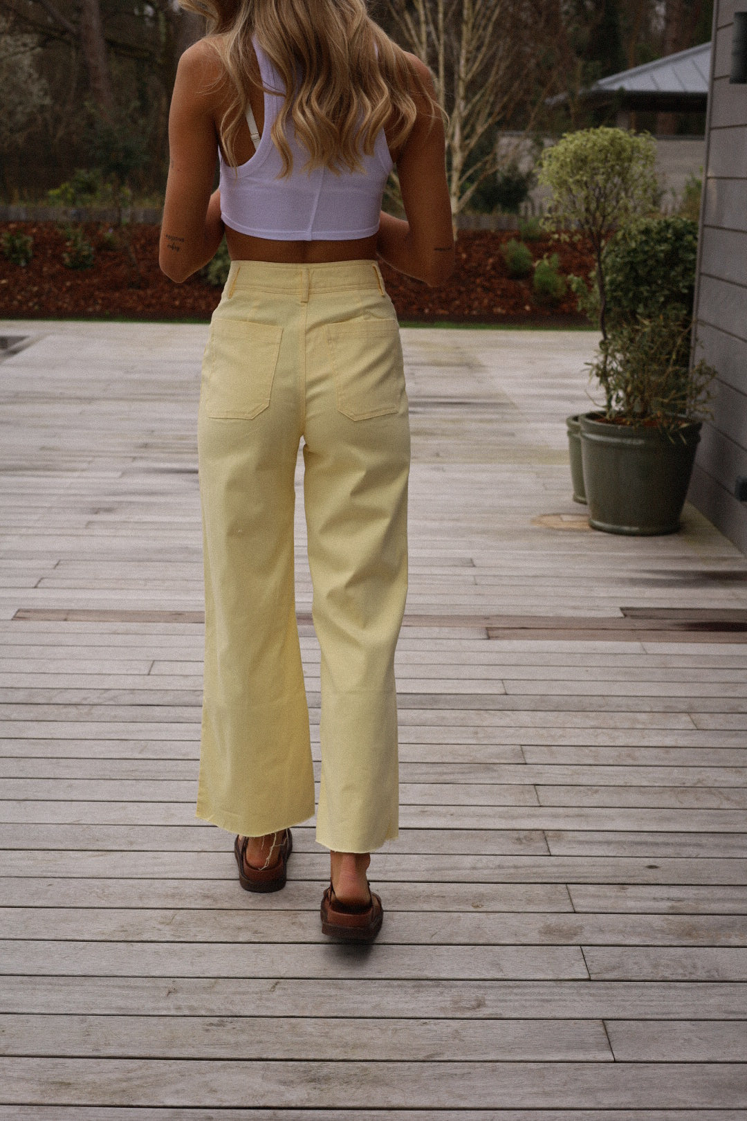 Rebecca jaune - Pantalon droit